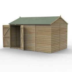 4LIFE Reverse Apex Shed 12 x 8 - Double Door - No Windows Home Delivery