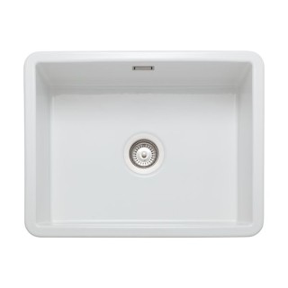 Rangemaster Rustique Single Bowl Inset Or Undermount Sink White 598 x 462mm