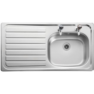 Leisure Lexin 2 Tap Inset Stainless Steel Left Hand Drainer Kitchen Sink LN95L