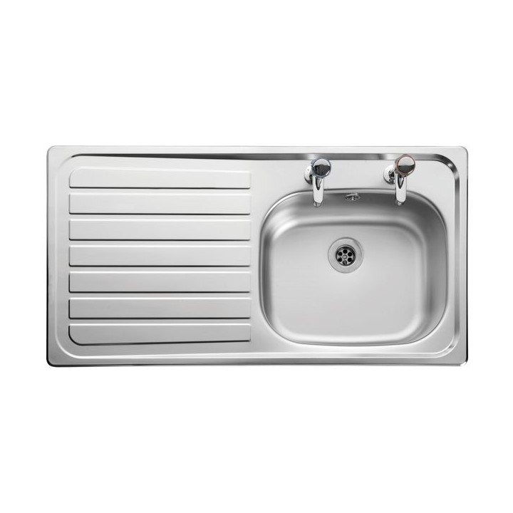 Leisure Lexin 2 Tap Inset Stainless Steel Left Hand Drainer Kitchen Sink LN95L
