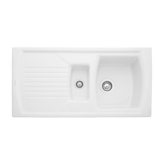 Rangemaster Tenby 1.5 Bowl Reversible Inset Sink White 995 x 497mm