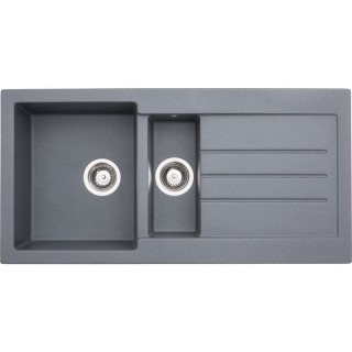 Abode Xcite 1.5 Bowl Inset Grey Composite Kitchen Sink