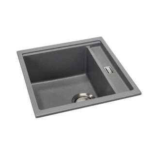 Abode AW3171 Synchronist 1.25 Bowl Compact Composite Reversible Sink No Drainer Grey