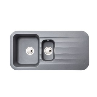 Abode AW3145 Dune 1.5 Bowl Inset Granite Sink Metallic Grey