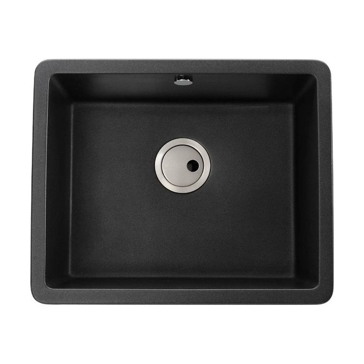 Abode Matrix Square 1 Bowl Undermount Black Composite Kitchen Sink