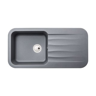 Abode AW3144 Dune 1.0 Bowl Inset Granite Sink Metallic Grey