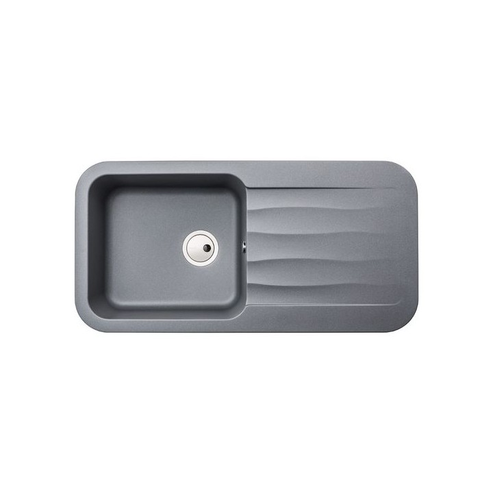 Abode AW3144 Dune 1.0 Bowl Inset Granite Sink Metallic Grey