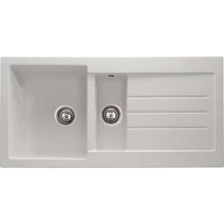 Abode Xcite 1.5 Bowl Inset White Composite Kitchen Sink