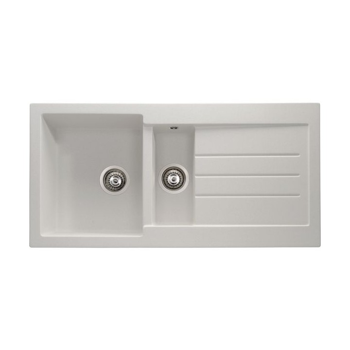 Abode Xcite 1.5 Bowl Inset White Composite Kitchen Sink