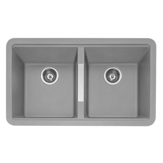 Caple LEE200PG Leesti 200 Double Bowl Undermounted Granite Sink Pebble Grey Dtb