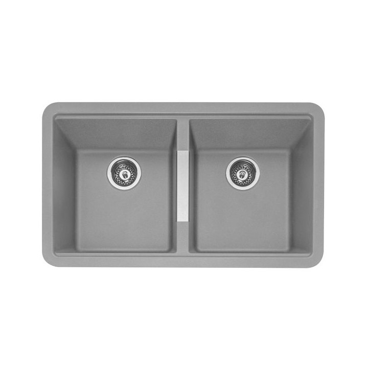 Caple LEE200PG Leesti 200 Double Bowl Undermounted Granite Sink Pebble Grey Dtb