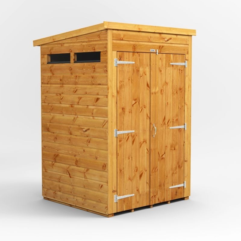 4 x 4 Power Pent Double Door Security Shed