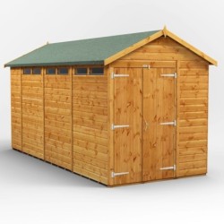 14 x 6 Power Apex Double Door Security Shed