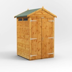 4 x 4 Power Apex Double Door Security Shed