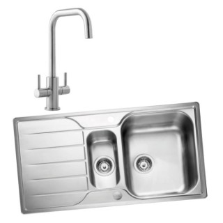 Albion 994826 1.5 Bowl Inset Sink and Colmar Monobloc Sink Mixer Chrome Pack