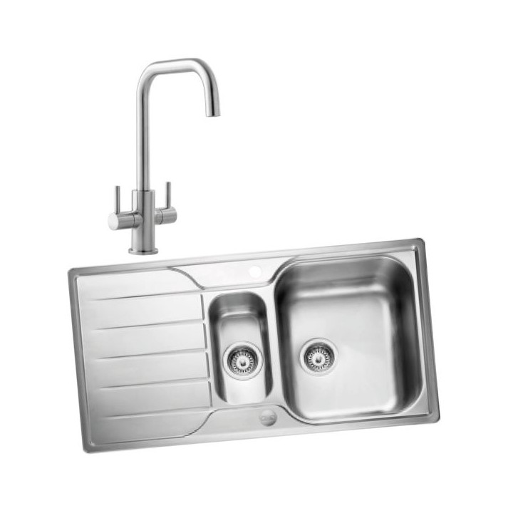 Albion 994826 1.5 Bowl Inset Sink and Colmar Monobloc Sink Mixer Chrome Pack