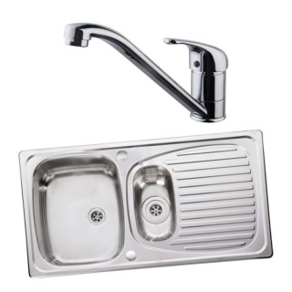 Leisure Euroline 994746 1.5 Bowl Inset Sink and Corte Monobloc Sink Mixer Pack