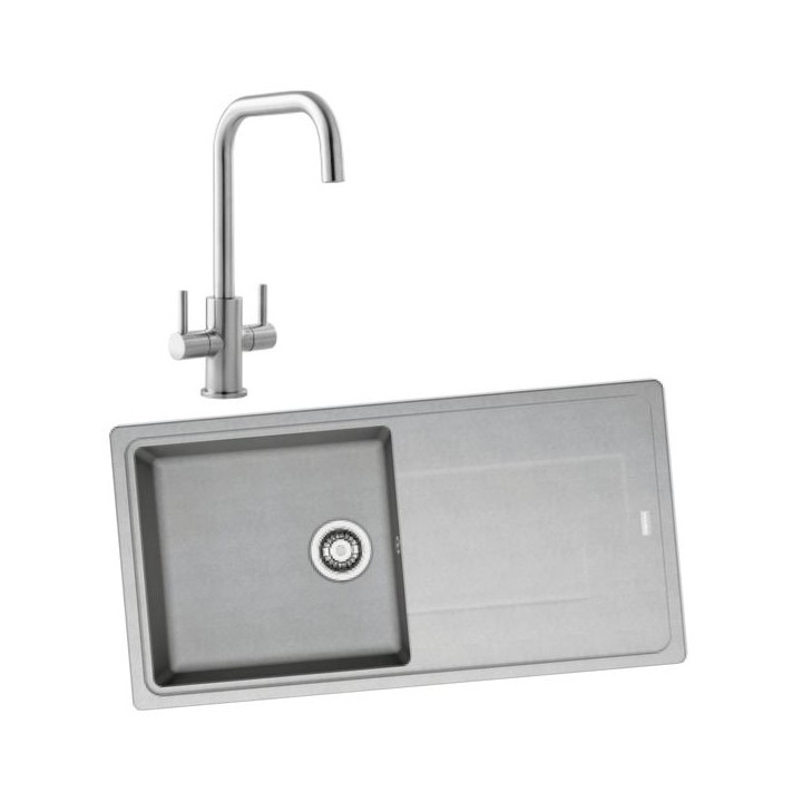 Franke 994721 Single Bowl Inset Sink Grey and Colmar Monobloc Sink Mixer Chrome Pack