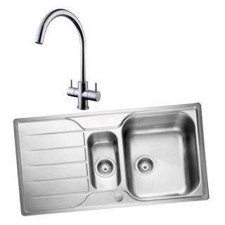Albion 994730 1.5 Bowl Inset Sink and Chantilly Monobloc Sink Mixer Chrome Pack