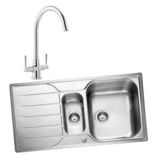 Albion 994822 1.5 Bowl Inset Sink and Talence Monobloc Sink Mixer Chrome Pack