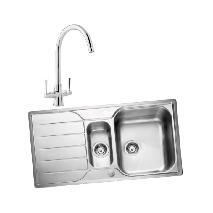 Albion 994822 1.5 Bowl Inset Sink and Talence Monobloc Sink Mixer Chrome Pack