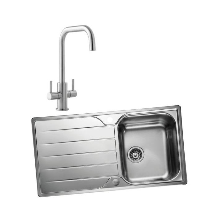 Albion 994809 Single Bowl Inset Sink and Colmar Monobloc Sink Mixer Chrome Pack