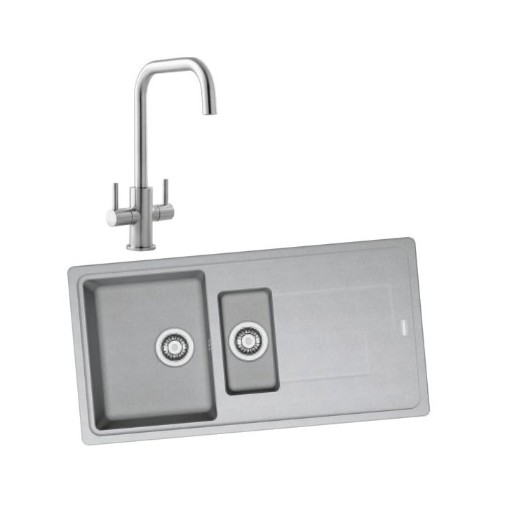 Franke 994722 1.5 Bowl Inset Sink Urban Grey and Colmar Monobloc Sink Mixer Chrome Pack