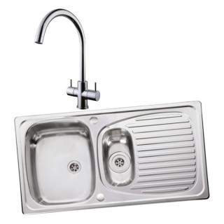 Leisure Euroline 994782 1.5 Bowl Inset Sink and Chantilly Monobloc Sink Mixer Pack
