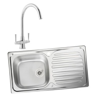 Leisure Euroline 994846 Single Bowl Inset Sink and Talence Monobloc Sink Mixer Pack