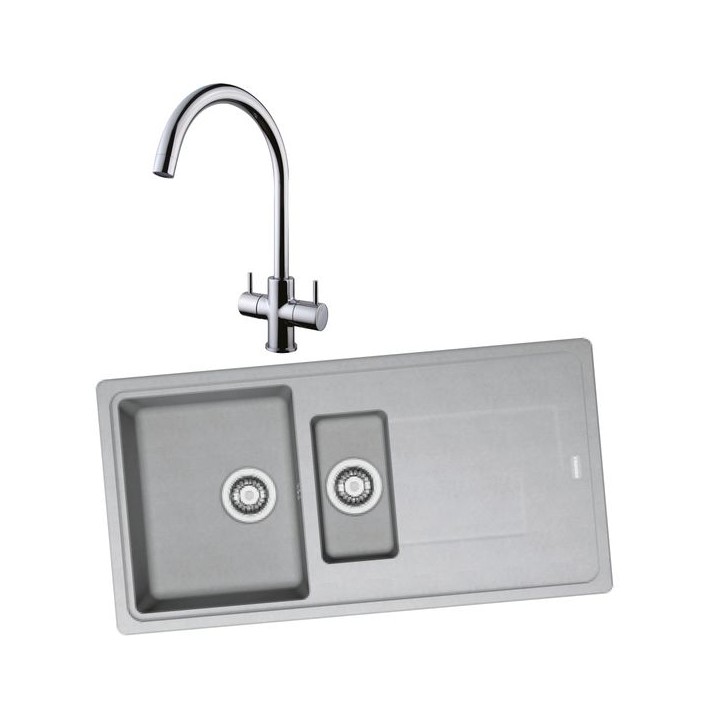 Franke 994727 1.5 Bowl Inset Sink Urban Grey and Chantilly Monobloc Sink Mixer Chrome Pack