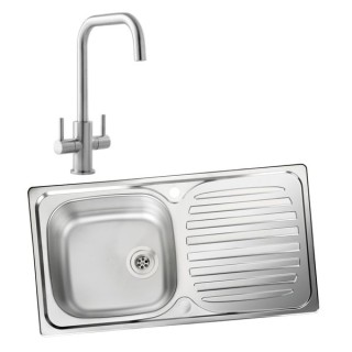 Leisure Euroline 994836 Single Bowl Inset Sink and Colmar Monobloc Sink Mixer Pack