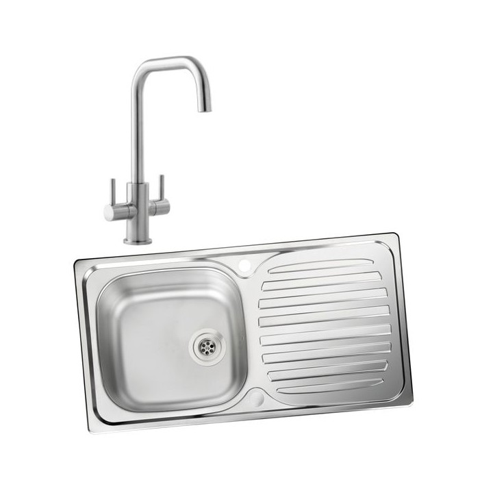 Leisure Euroline 994836 Single Bowl Inset Sink and Colmar Monobloc Sink Mixer Pack