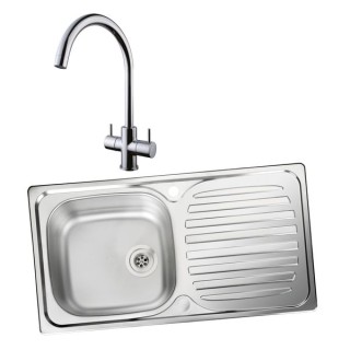 Leisure Euroline 994723 Single Bowl Inset Sink and Chantilly Monobloc Sink Mixer Pack
