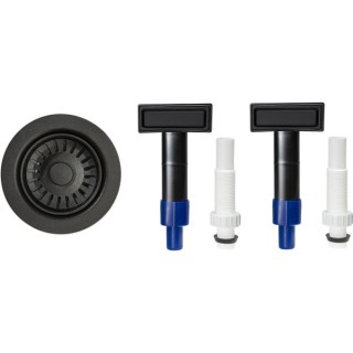 Abode AX1154 Waste with Two Wide Overflows Matt Black