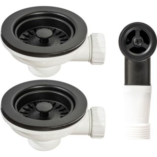 Abode AX1146 2 Wastes with Round Overflow Matt Black