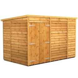 10 x 6 Power Overlap Pent Double Doors No Windows