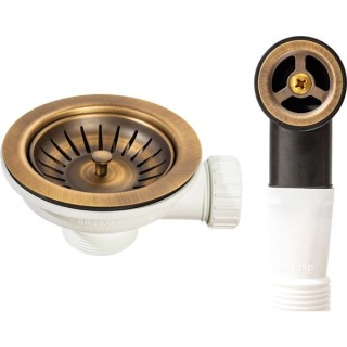 Abode AX1148 Waste with Round Overflow Antique Brass