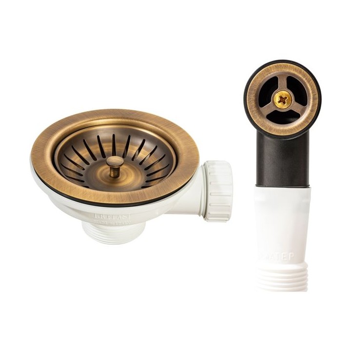 Abode AX1148 Waste with Round Overflow Antique Brass