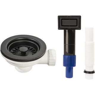 Abode AX1143 Waste with Rectangular Overflow Matt Black