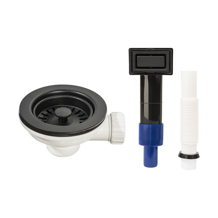 Abode AX1143 Waste with Rectangular Overflow Matt Black