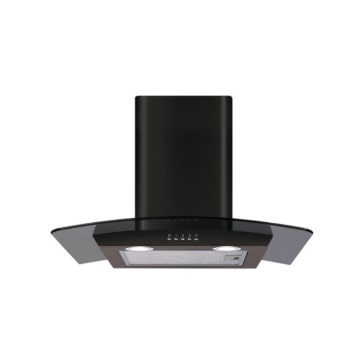 CDA ECP62BL 60cm Curved Glass Cooker Hood Black