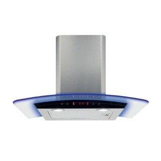 CDA EKP60SS 60cm Curved Glass Cooker Hood with Edge Lighting Stainless Steel