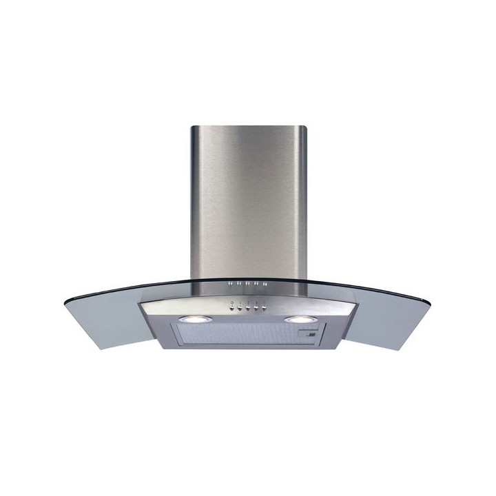 CDA ECP72SS 70cm Curved Glass Cooker Hood Stainless Steel