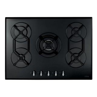 CDA HVG721BL 5 Burner Glass Gas Hob with Front Controls Black