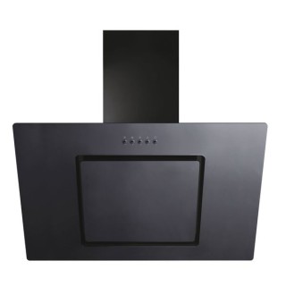 Candy 36901698 Unbranded LED Sloped Chimney Hood Black Glass 90cm
