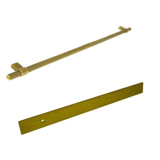 Knurled Bar Handle with Long Rectangular Backplate Antique Bronze