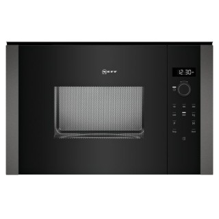 NEFF N 50 Built in Automatic Programme Microwave Oven Black Glass with Graphite Grey Trims 38cm - HLAWD23G0B