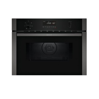 NEFF N 50 Circotherm 15 Programme Compact Microwave Oven Black Glass with Graphite Grey Trims 45cm - C1AMG84G0B