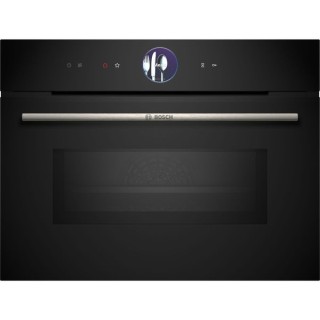 Bosch Serie 8 Home Connect Pyrolytic Touch Control Plus Compact Oven with Microwave Black 45cm - CMG7761B1B