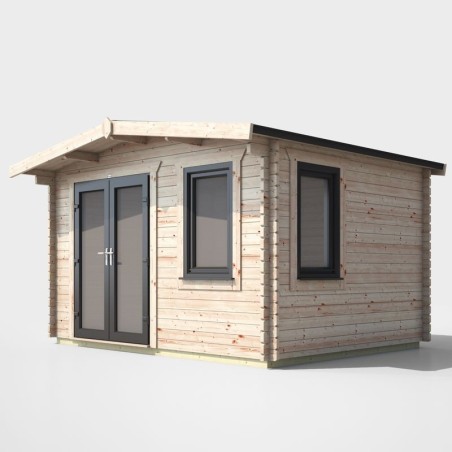 10 x 12 Power Chalet Log Cabin Left Doors